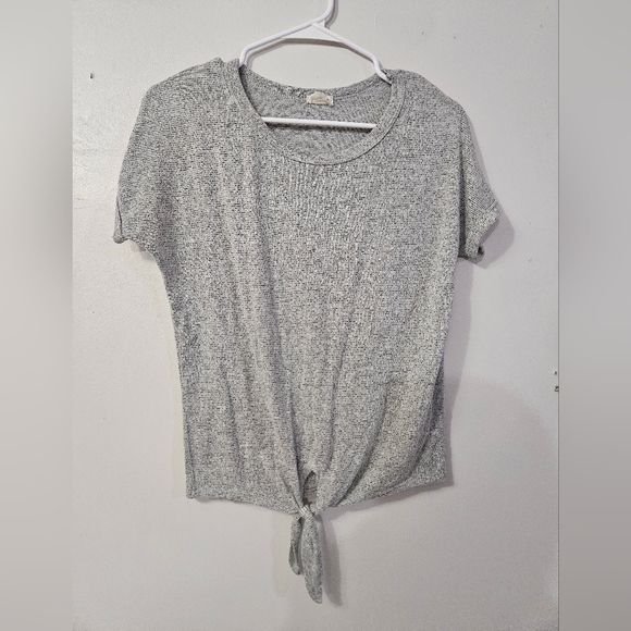 Caution To The Wind Gray Short Sleeve Top! - Picture 1 of 5